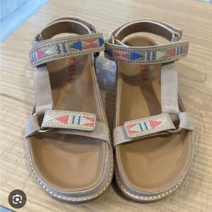 Xirena Anais Embroidered Suede Sandals